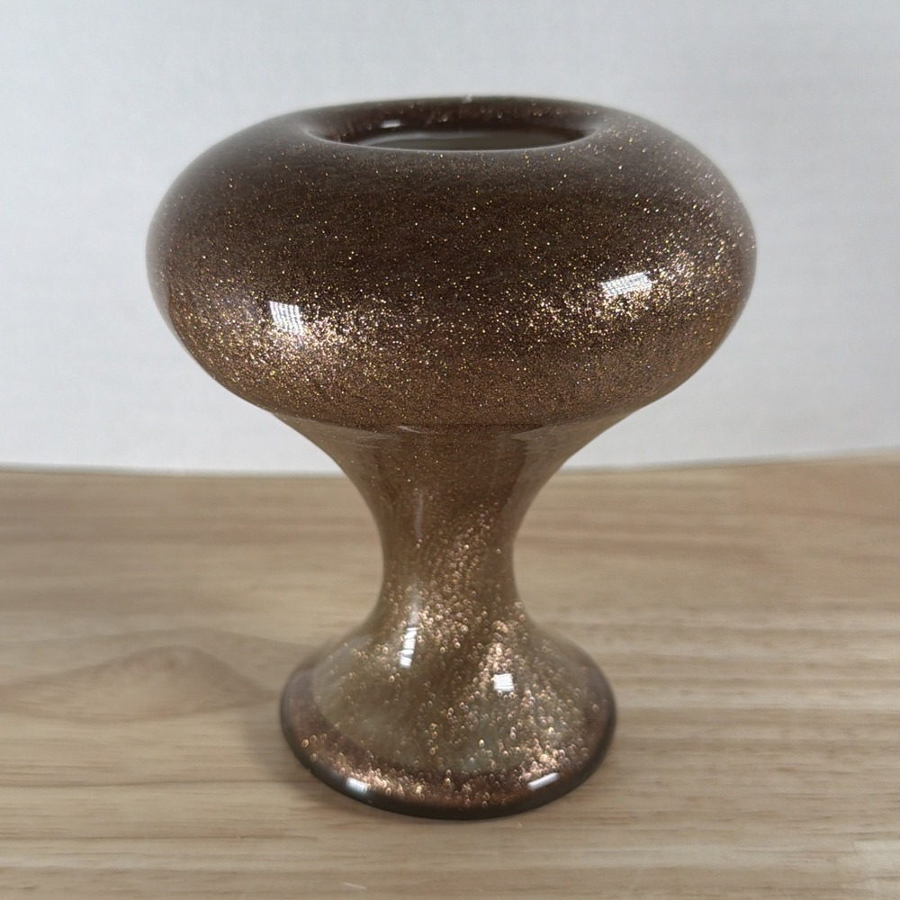RARE VNTG Murano Glass Table Lighter GLASS ONLY Brown Tan Sparkle Glitter